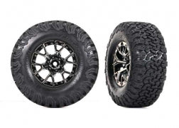TRAXXAS Tires & wheels(2) 10187-BLKCR