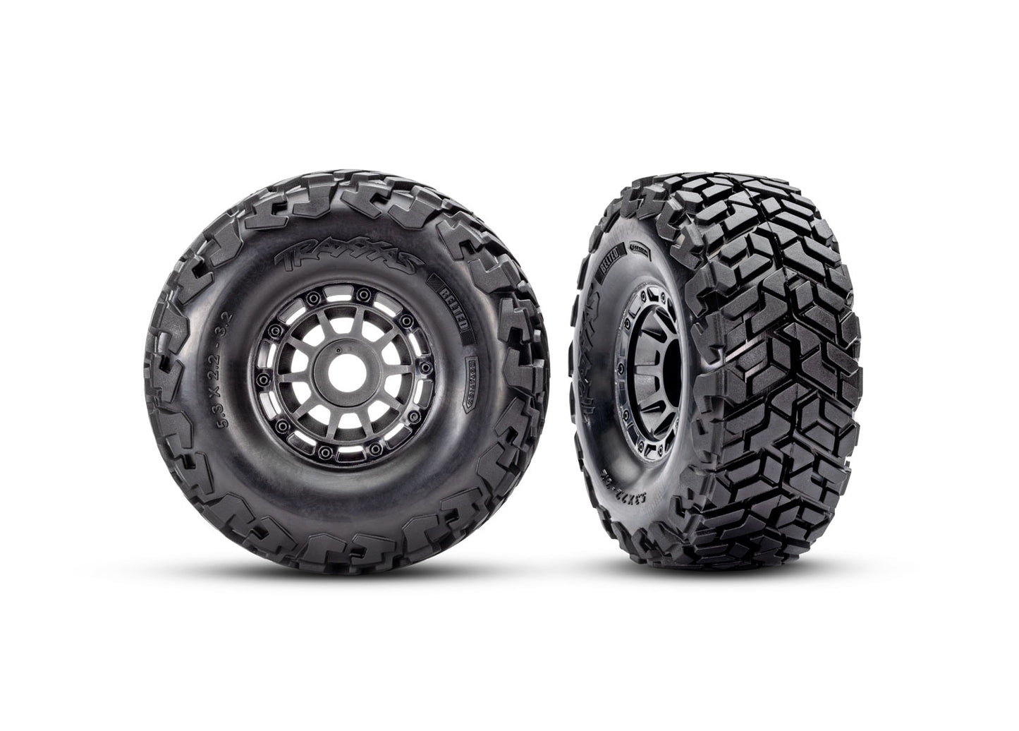 Traxxas Maxx® Slash® Pre-Mounted Belted Short Course Truck Tires (Grey) w/17mm Hex 10272-GRAY