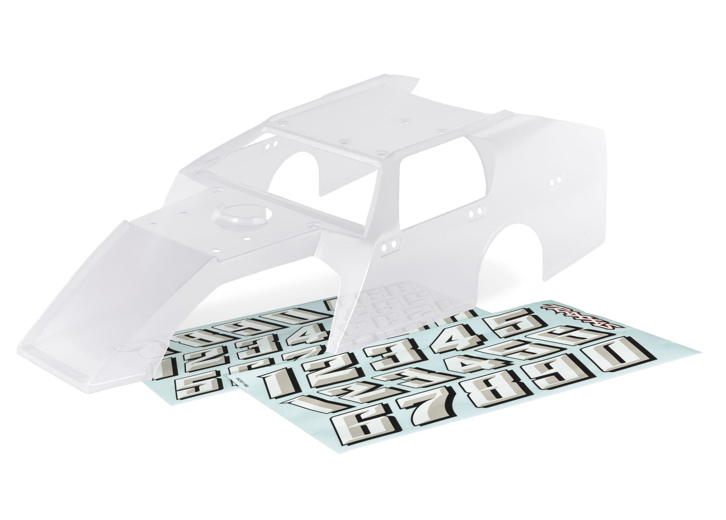 TRAXXAS Slash® Modified Body (clear, trimmed, requires painting)/ decal sheets 10411