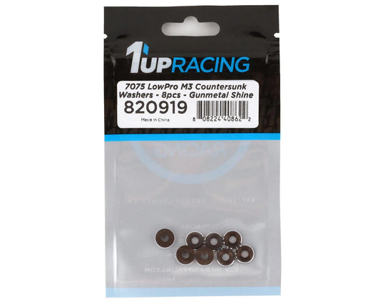 1UP Racing, Team Associated RC10 3mm LowPro Countersunk Washers (8) 820919