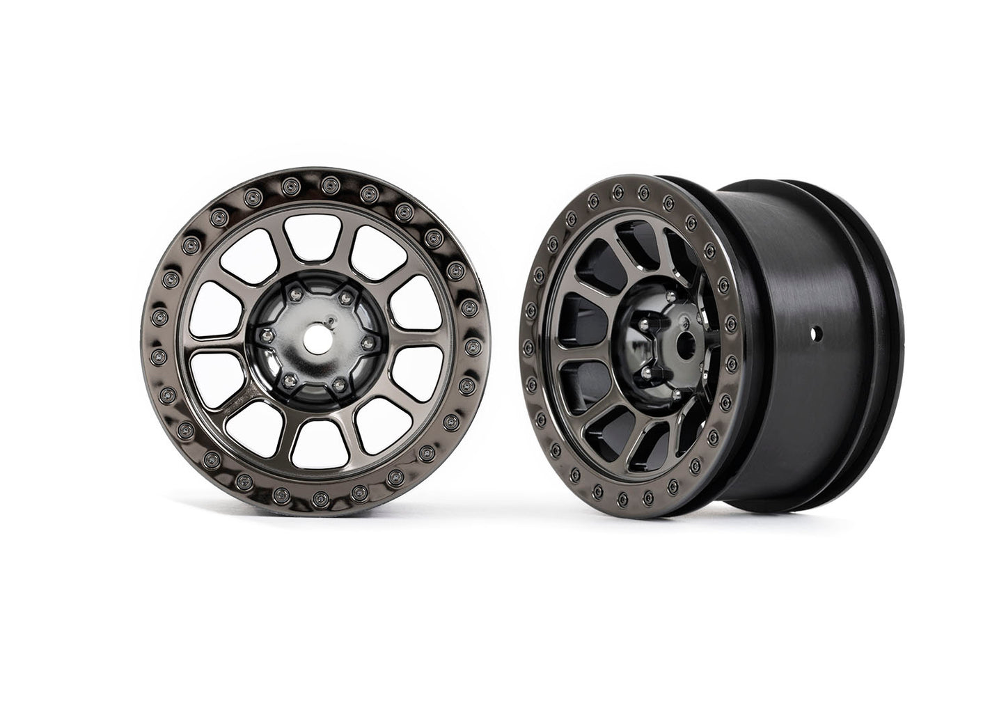 TRAXXAS Wheels, 2.2" (black chrome) (2) (Bandit® rear) 2480A