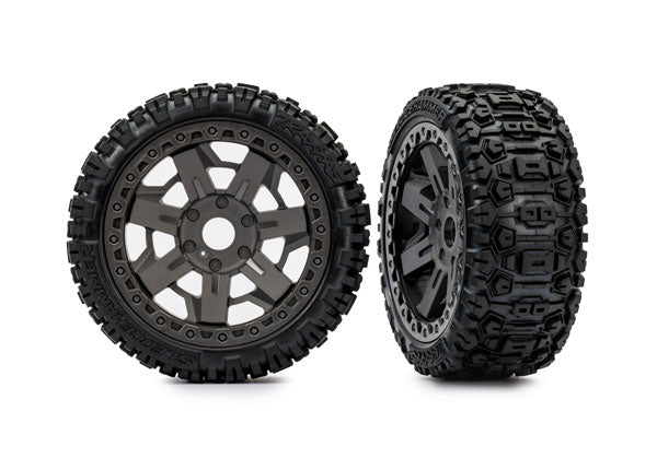 TRAXXAS Jato® 4X4 Brushless Tires & wheels, assembled, glued (2) 9073