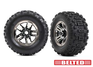 TRAXXAS Tires & wheels, assembled (2) 9573A