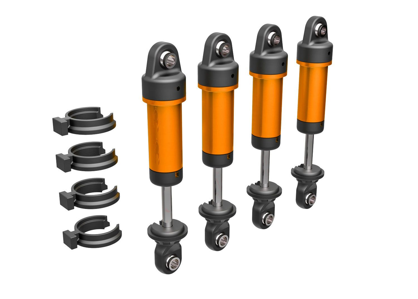 TRAXXAS GTM, 6061-T6 aluminum (ORANGE-anodized) (fully assembled w/o springs) (4) 9764-ORNG
