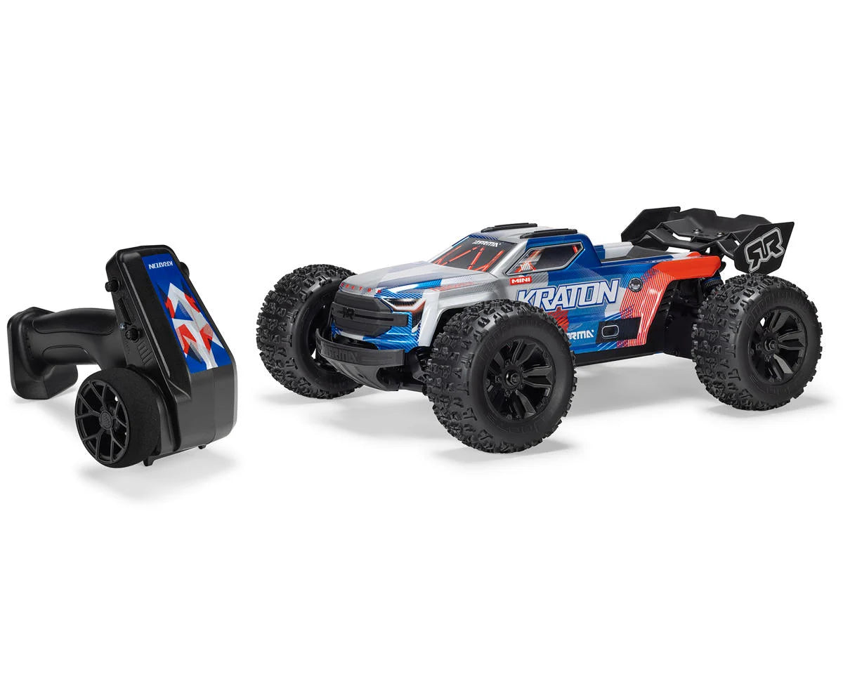 Arrma Mini Kraton 3S BLX 4X4 1/16 RTR Brushless Speed Monster Truck (Red/Blue) ARA2508ST1