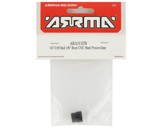 Arrma CNC Steel Mod 0.8 Pinion Gear (1/8" Bore) (14T) ARA311076
