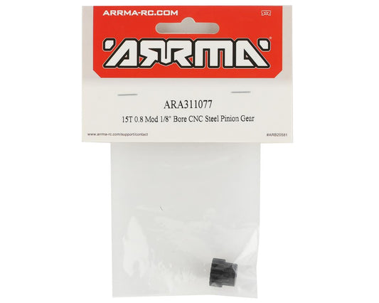 Arrma CNC Steel Mod 0.8 Pinion Gear (1/8" Bore) (15T) ARA311077