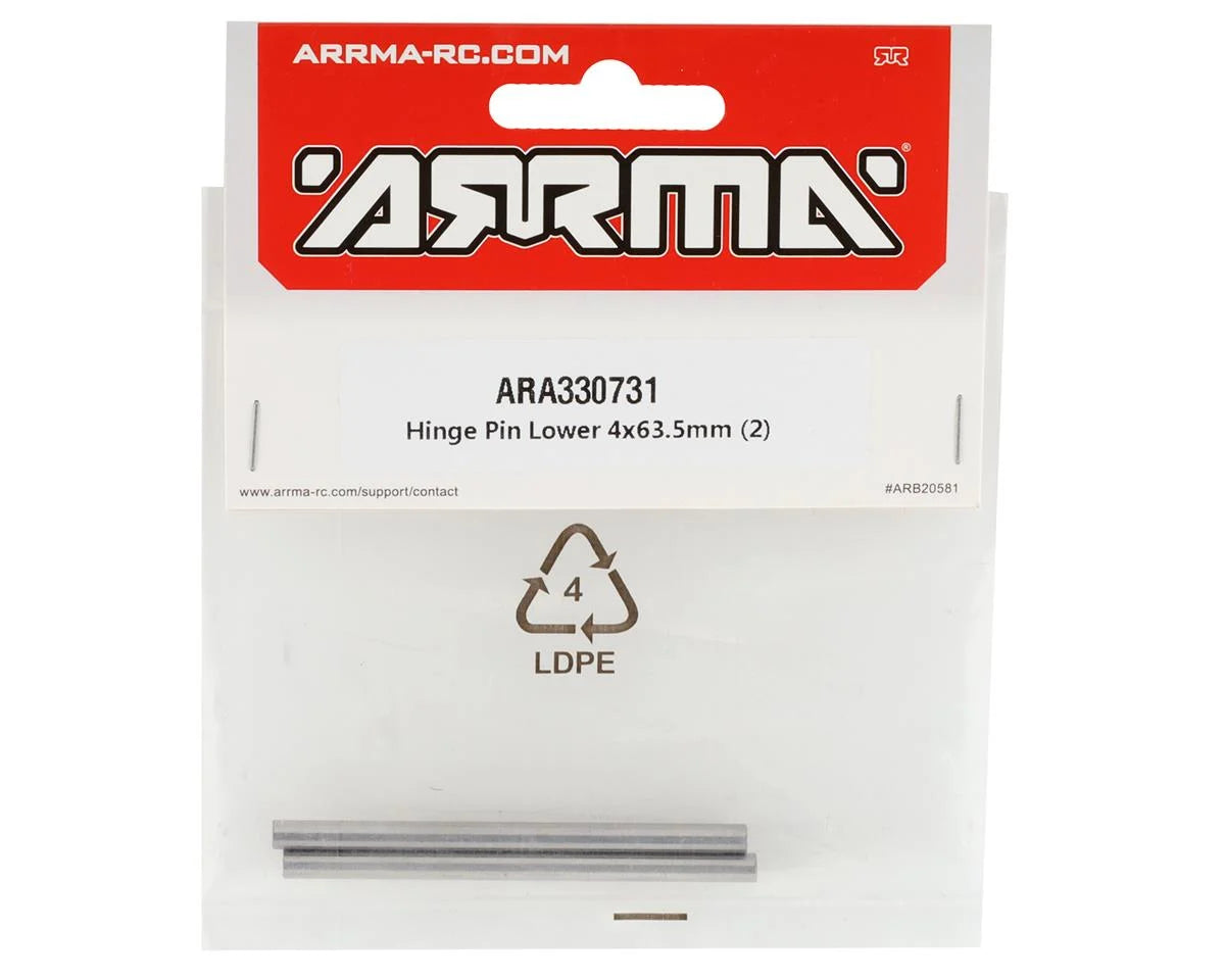 Arrma 4x63.5mm Hinge Pin Lower (2) ARA330731