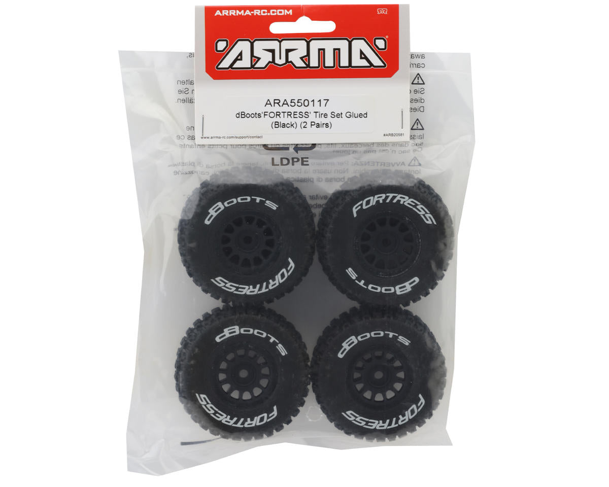 Arrma Mojave Grom dBoots 'Fortress' Pre-Mounted Off-Road Tires (Black) (4) w/12mm Hex ARA550117