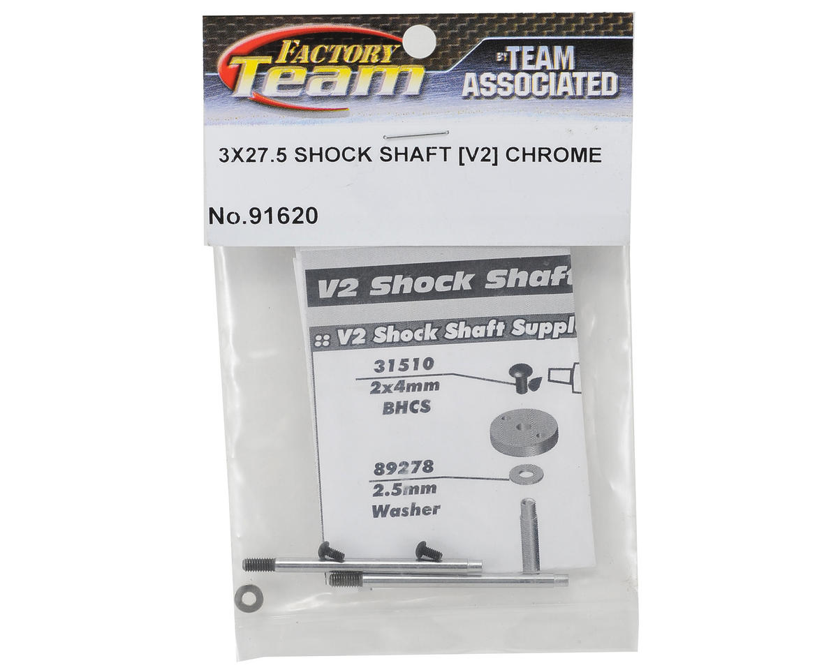 Team Associated 3x27.5mm V2 Chrome Screw Mount Shock Shaft (2) 91620