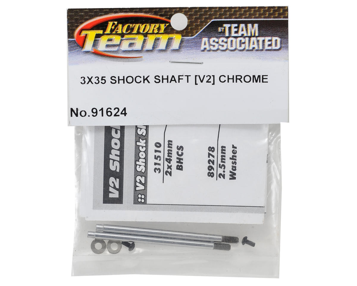 Team Associated 3x35mm V2 Chrome Screw Mount Truck Rear Shock Shaft (2) 91624