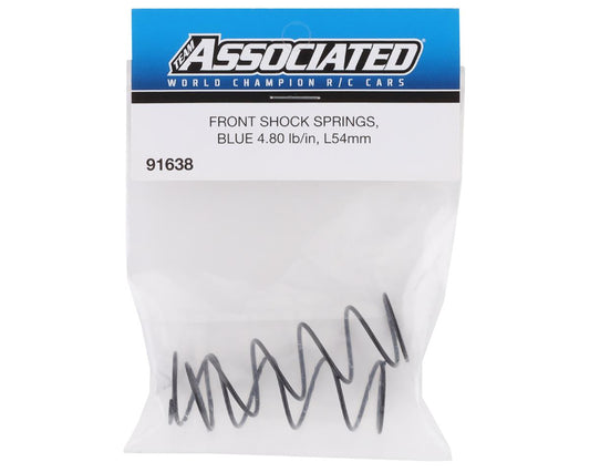 Team Associated 12mm Front Shock Spring (2) (Blue/4.80lbs) (54mm Long) 91638