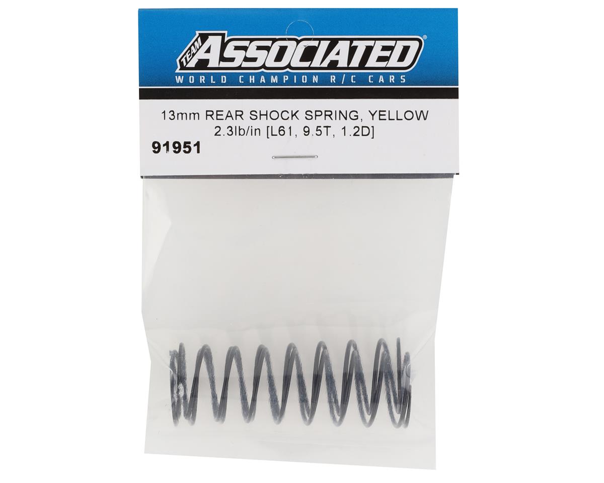 Team Associated 13mm Rear Shock Spring (Yellow/2.3lbs) (61mm) 91951