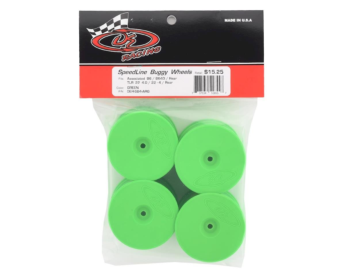 DE Racing Speedline 2.2 1/10 Buggy Rear Wheels (4) (B6/B74/22/22-4) (Green) w/12mm Hex DER-SB4-ARG