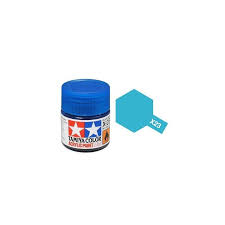 Tamiya X-23 Clear Blue Acrylic Paint (10ml) 81523