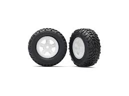 Traxxas 1/18 SCT Pre-Mounted Tires w/SCT Wheels (2) (White) 7674x
