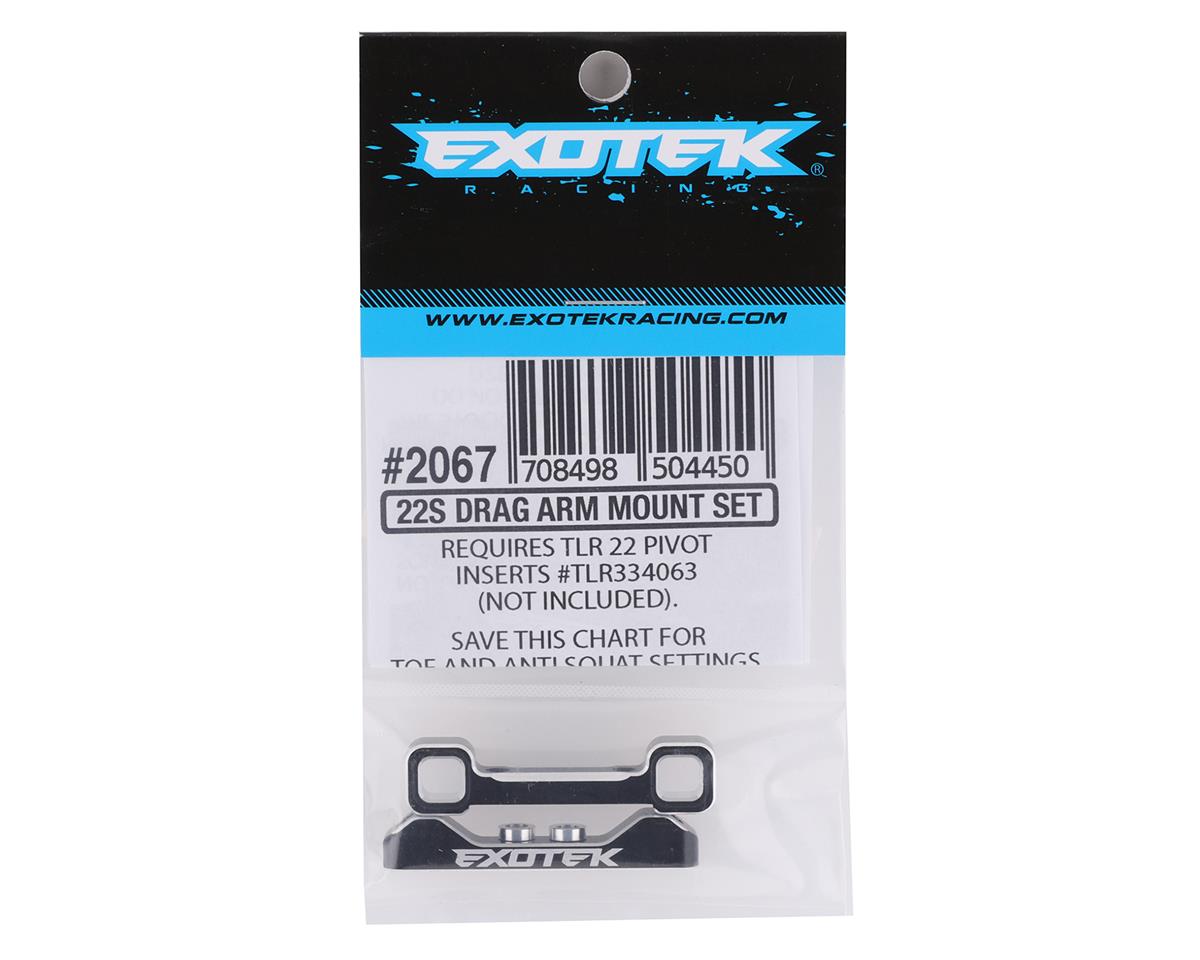 Exotek TLR Aluminum 22S Rear Toe Adjustment Arm Mounts 2067
