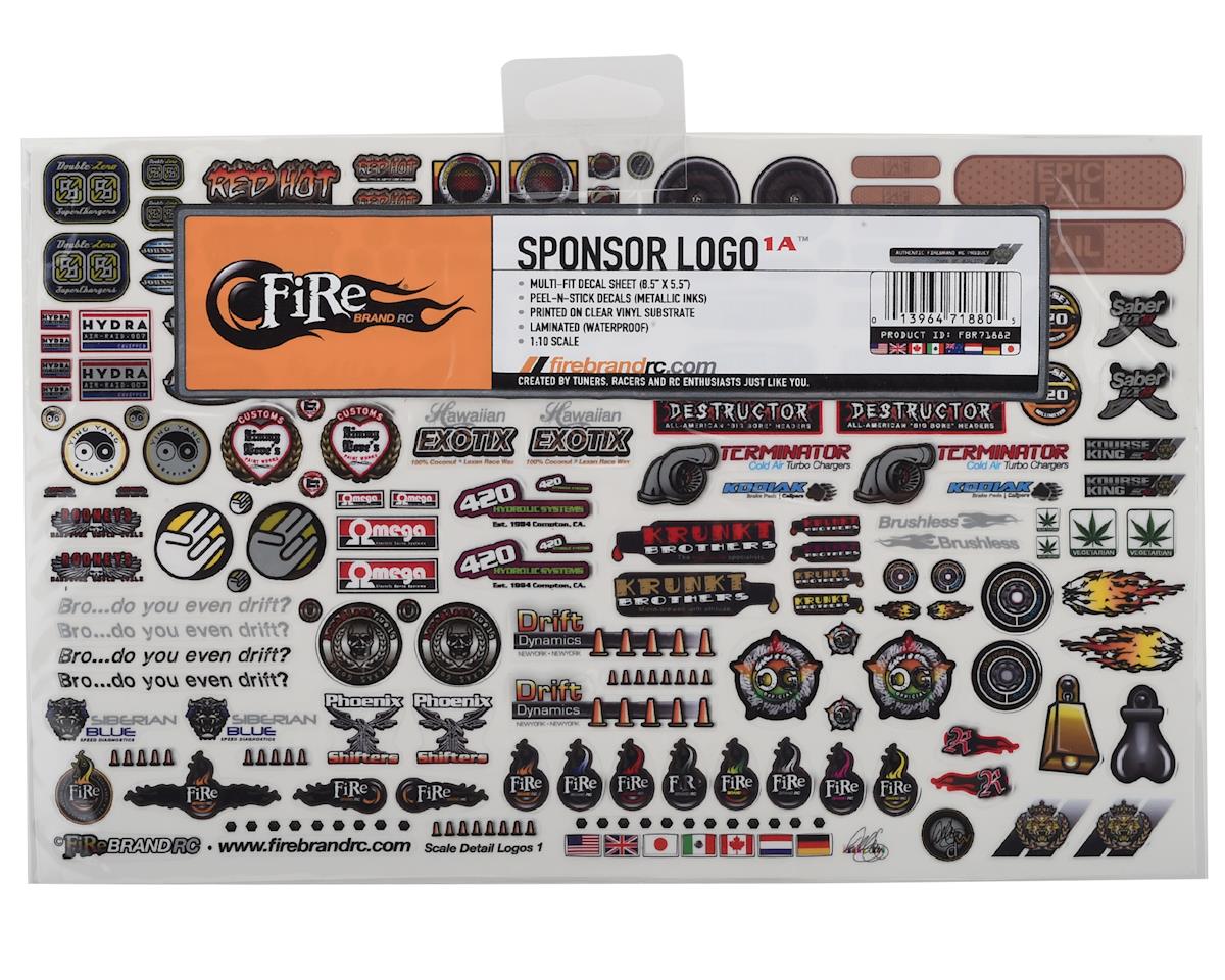 Firebrand RC Sponsor Logos 1A Decal Set (6x10") fbr71882