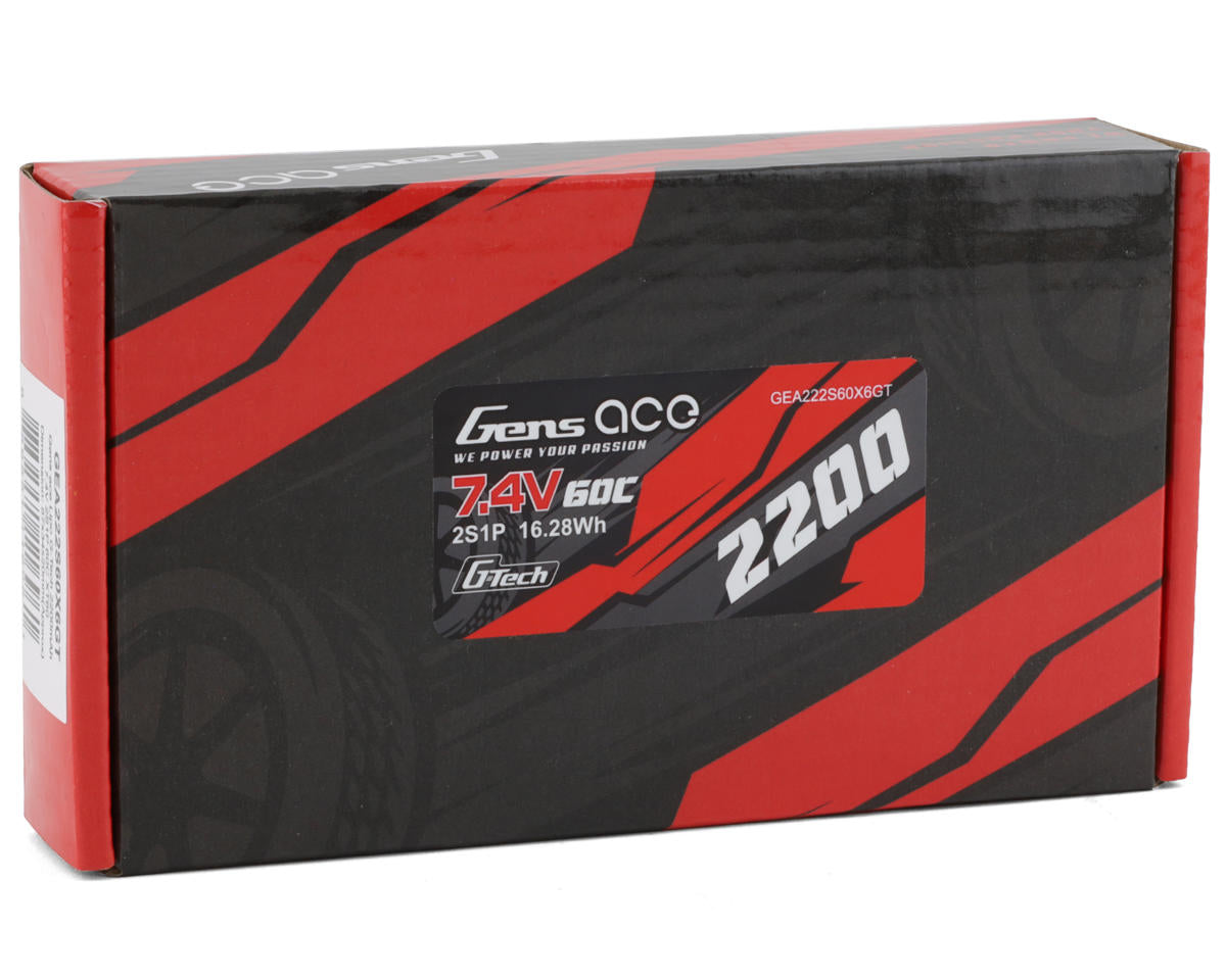 Gens Ace 2S G-Tech Smart LiPo Battery 60C (7.4V/2200mAh) w/XT-60 Connector GEA222S60X6GT
