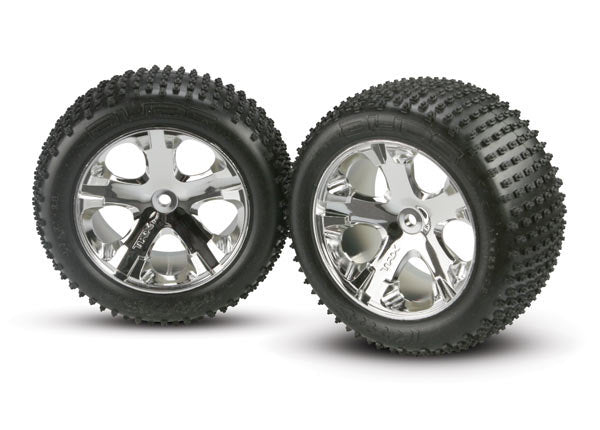 TRAXXAS All-Star 2.8" Chrome Wheels & Alias Tires (2) 3770