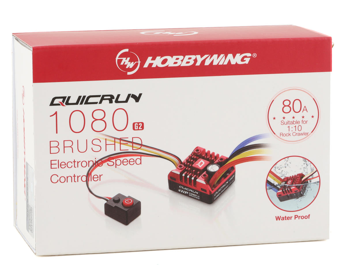 Hobbywing QuicRun Waterproof 1080 G2 Brushed Crawling ESC (2-3S) 30120202