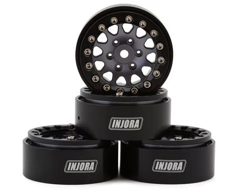 Injora 1.3" D-Slot Aluminum Micro Crawler Beadlock Wheels (4) INJYQW-1311BG