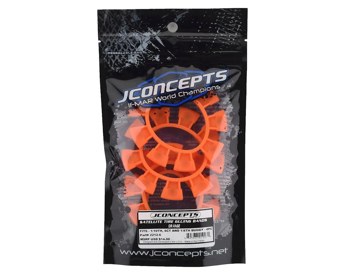 JConcepts "Satellite" Tire Glue Bands (Orange) JCO2212-6