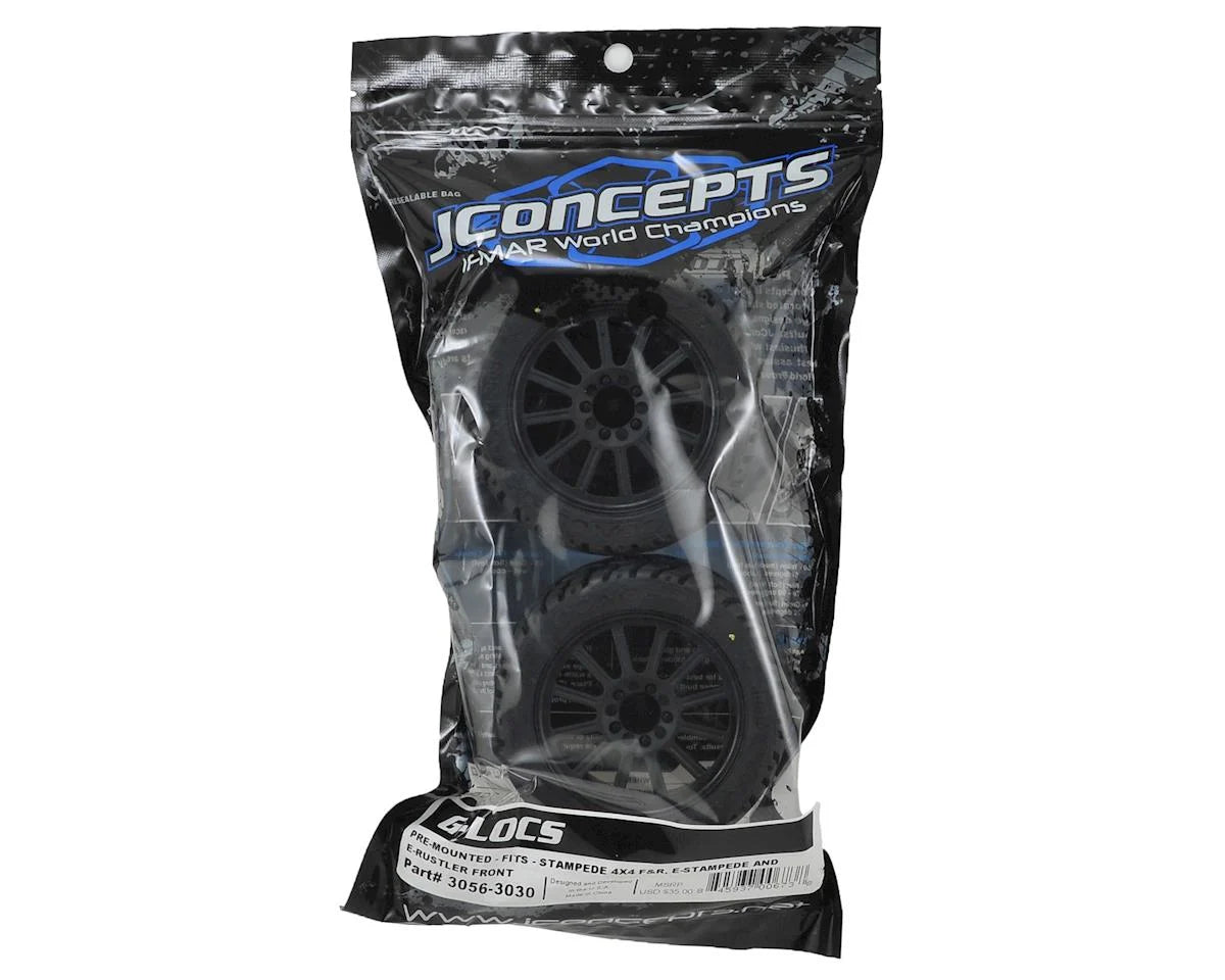 JConcepts G-Locs 2.8 Pre-Mounted w/Rulux Front Wheels (2) (Black) (Yellow) JCO3056-3030