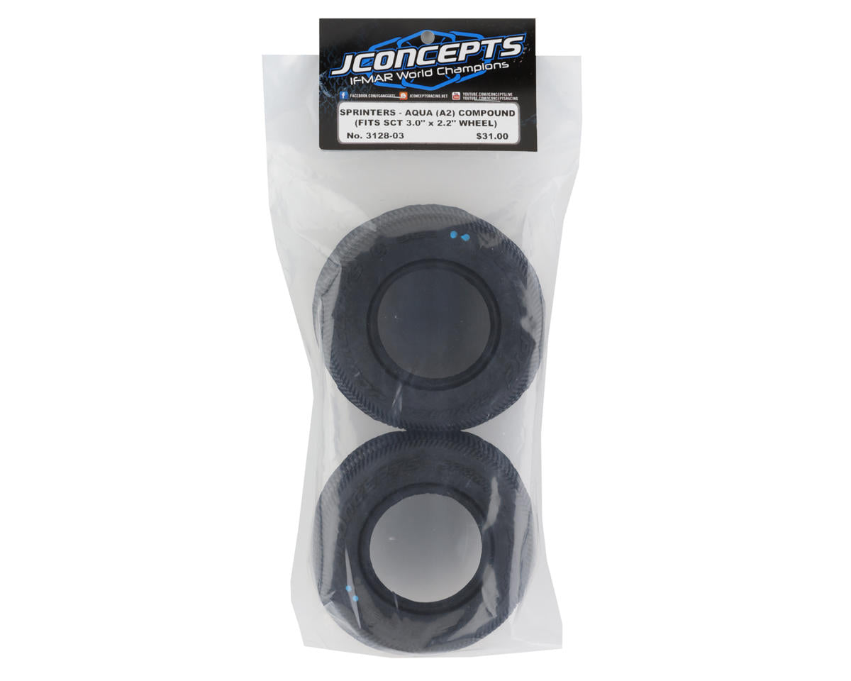 JConcepts Sprinter Short Course Dirt Oval Tires (2) (Aqua A2) 3128-03