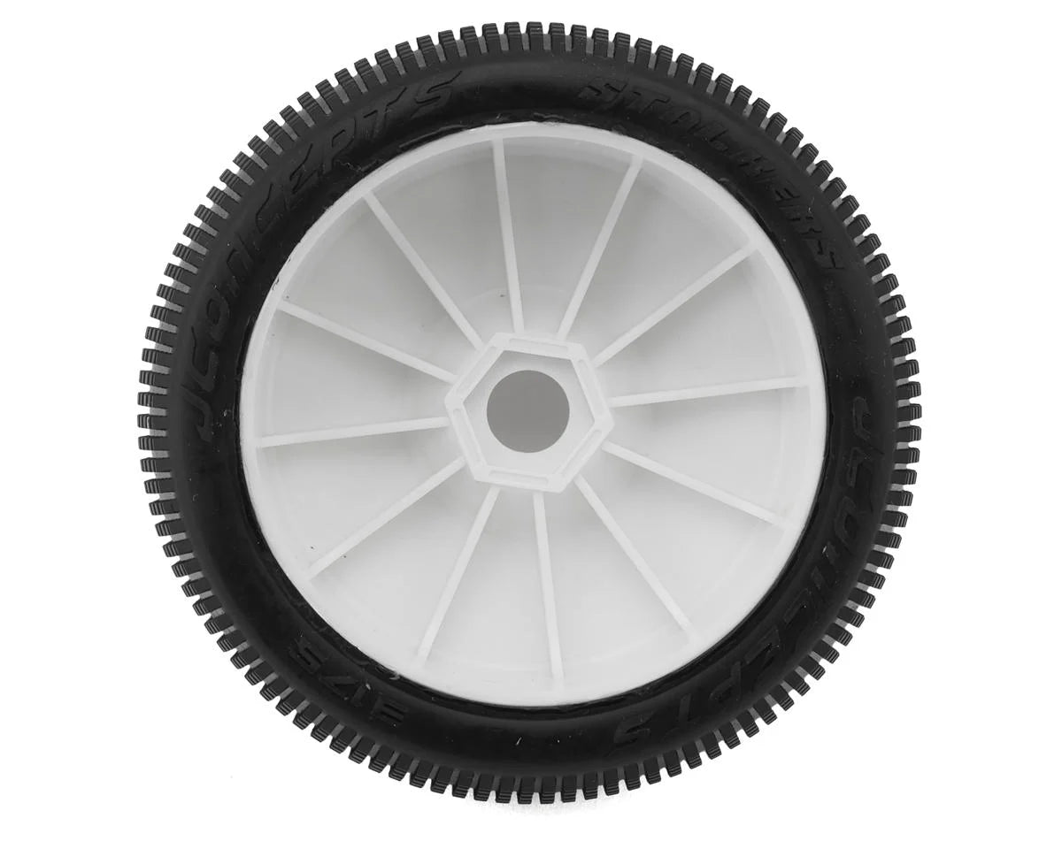 JConcepts Stalkers 1/8 Pre-Mounted Buggy Tire (White) (Green) JCO3175-12