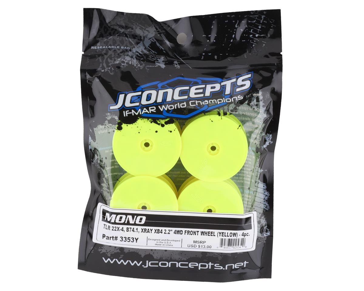 JConcepts 12mm Hex Mono 2.2 4WD Front Buggy Wheels (4) (Yellow) (22X-4, XB4, B74.1) JCO3353Y