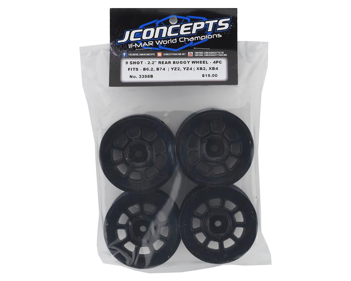 JConcepts 9 Shot 2.2 Dirt Oval Rear Wheels (Black) (4) (B6.1/XB2/RB7/YZ2) w/12mm Hex 3398B