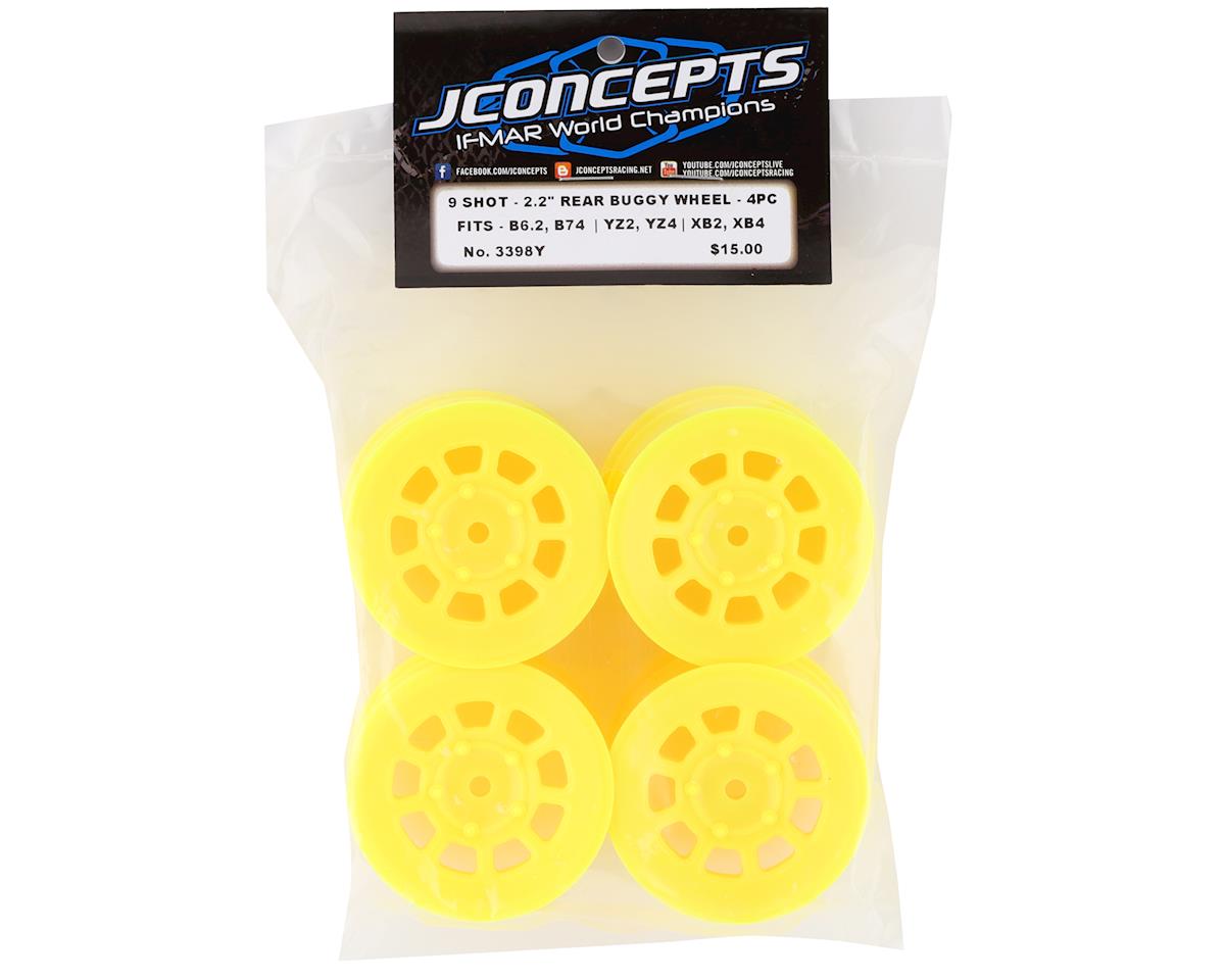JConcepts 9 Shot 2.2 Dirt Oval Rear Wheels (Yellow) (4) (B6.1/XB2/RB7/YZ2) w/12mm Hex 3398Y