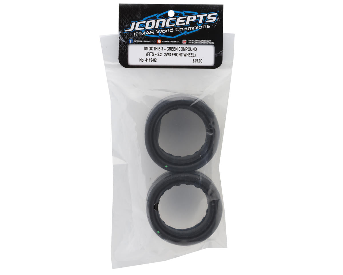 JConcepts Smoothie 3 2.2" 2WD Front Buggy Tires (2) (Green) JCO4119-02