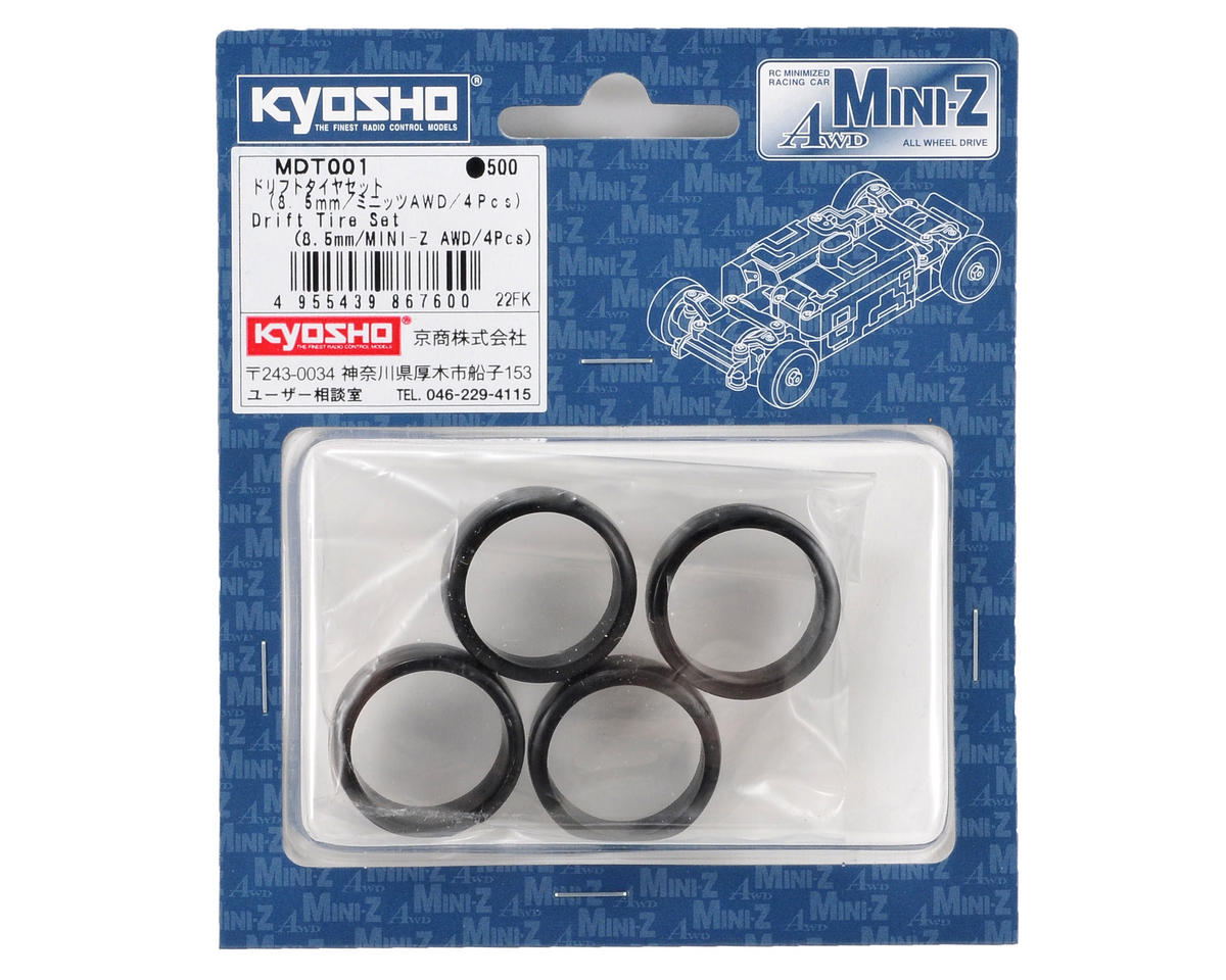 KYOSHO Drifting Tire Set, 8.5mm, AWD, for Mini-Z KYOMDT001