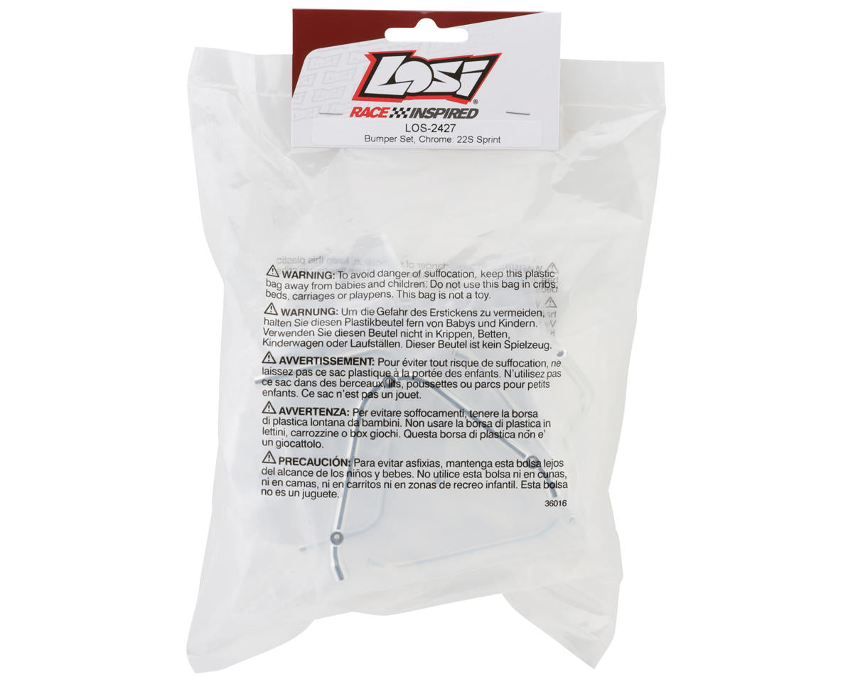 LOSI: 22S Sprint Bumper Set, Chrome LOS-2427