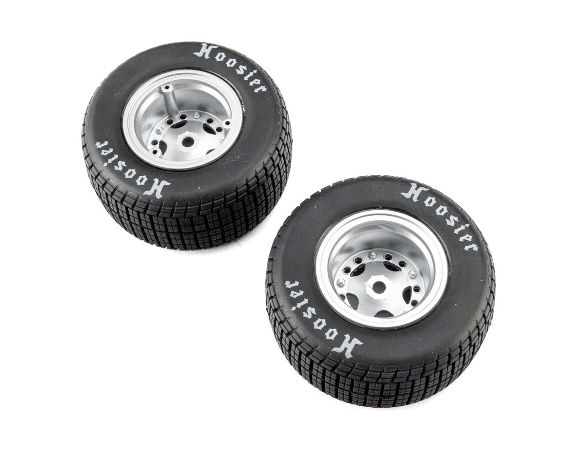 Losi 22S Dirt Late Model Hoosier 1/10 Pre-Mounted Tires (Satin Aluminum) (2) (Soft) (Front/Rear) LOS-4641