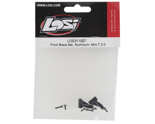 Losi Mini-T 2.0 Aluminum Front Brace Set (Black) LOS311007
