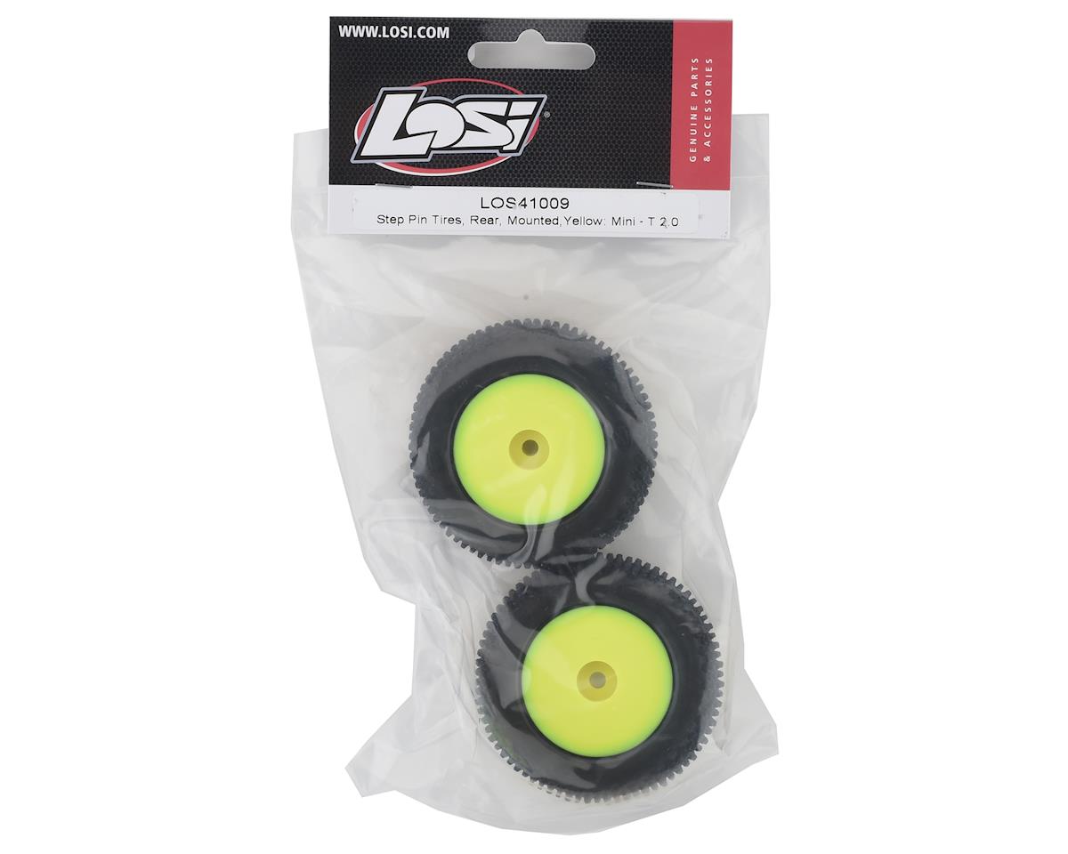 Losi Mini-T 2.0 Step Pin Pre-Mounted Rear Tires (Yellow) (2) LOS41009