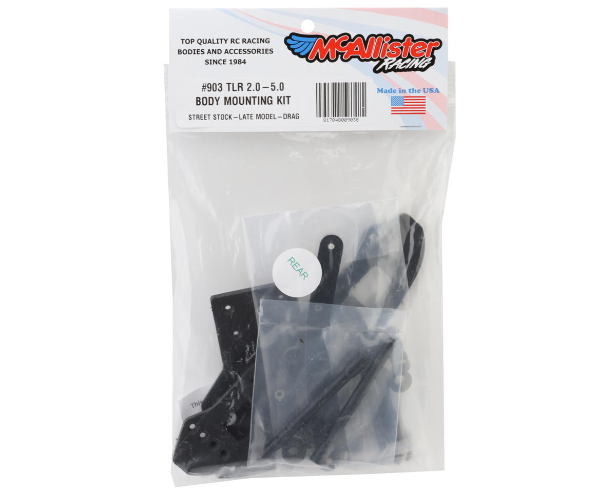 McAllister Racing TLR Front & Rear Late Model Body Mounting Kit MCA903