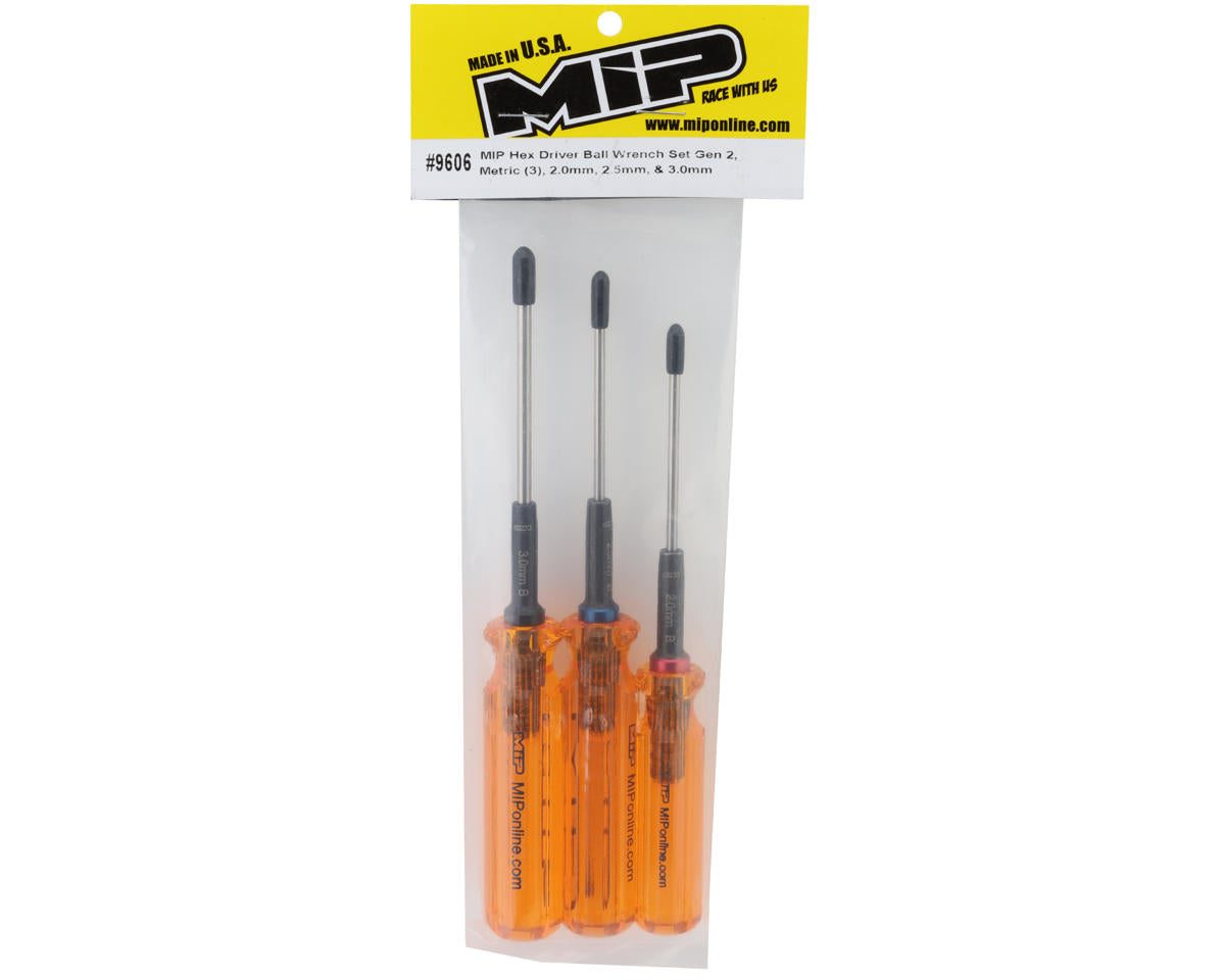 MIP Gen 2 Metric Ball End Hex Driver Wrench Set (2.0, 2.5 & 3.0mm) MIP9606