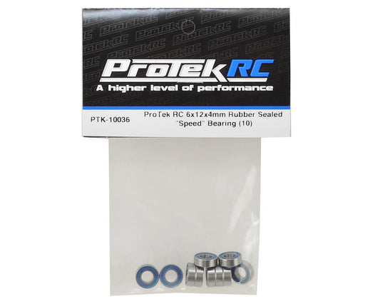 ProTek RC 6x12x4mm Rubber Sealed "Speed" Bearing (10) PTK-10036
