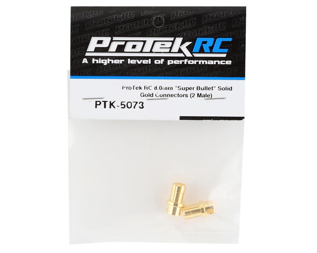 ProTek RC 8.0mm "Super Bullet" Solid Gold Connectors (2 Male) PTK-5073