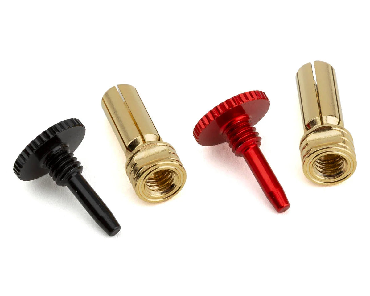 ProTek RC Twist Lock Adjustable Bullet Plug Grips w/5mm Bullets (Red/Black) PTK-5079