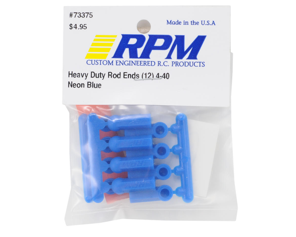 RPM Heavy Duty, BLUE, 4-40 Rod Ends (12) 73375