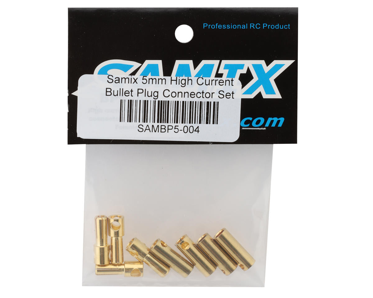Samix 5mm High Current Bullet Plug Connector Set (4 Male/4 Female) SAMBP5-004