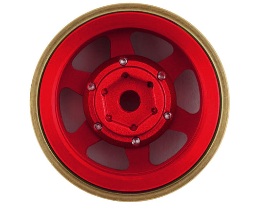 Samix SCX24 Aluminum & Brass Adjustable Offset 1.0" Beadlock Wheels Red) (4) (23.75g) SAMSCX24-6670RDBK