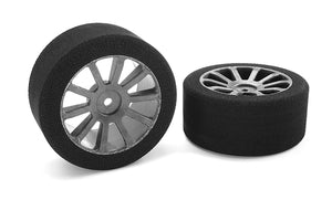Attack Foam Tires, for 1/10 GP Touring, 37 Shore, 30mm Rear, Carbon Rims C-14705-37