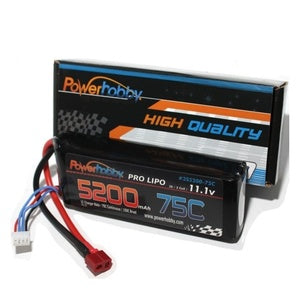 3S 11.1V 5200MAH 75C Lipo Battery Hardwired with T-Plug PHB3S520075CDNS