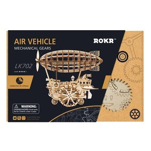 Mechanical Wood Models; Airship Air Vehicle - with wind-up spring LK702